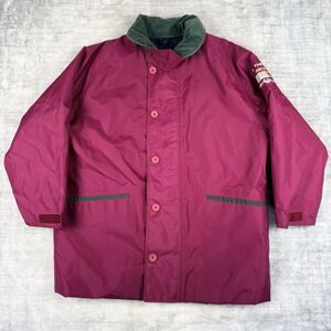 Vintage Henri Lloyd Jacket Womans Large Pink Chore Coat Sailing Corduroy Collar